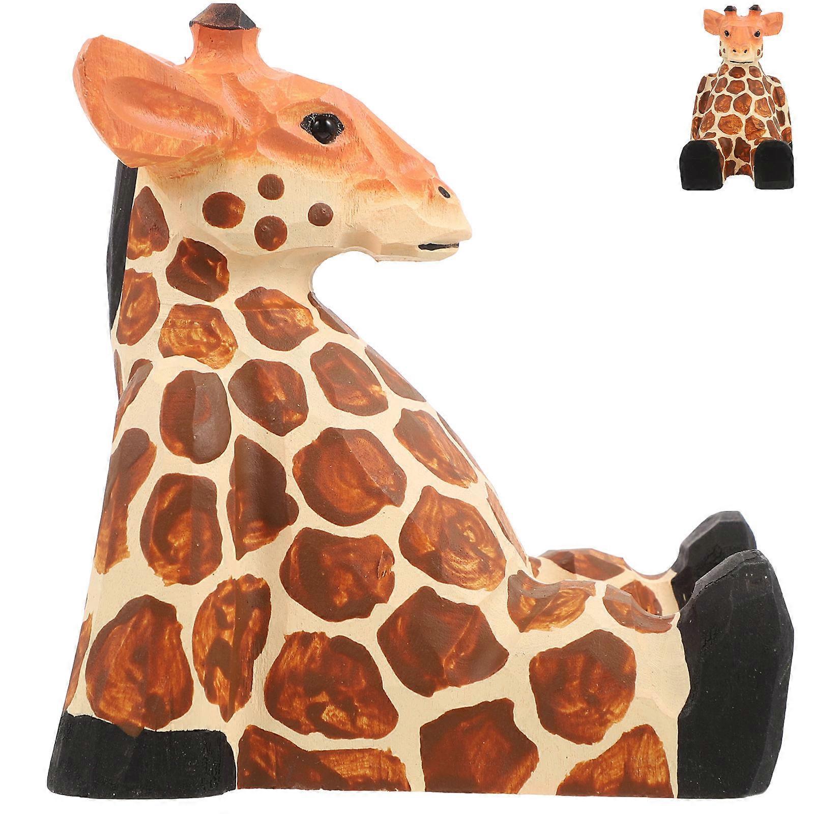 Cute Giraffe Wooden Mobile Phone Holder – Lightweight Desktop Stand for Cellphones, Portable & Scratch Resistant Design for Home or Office Use