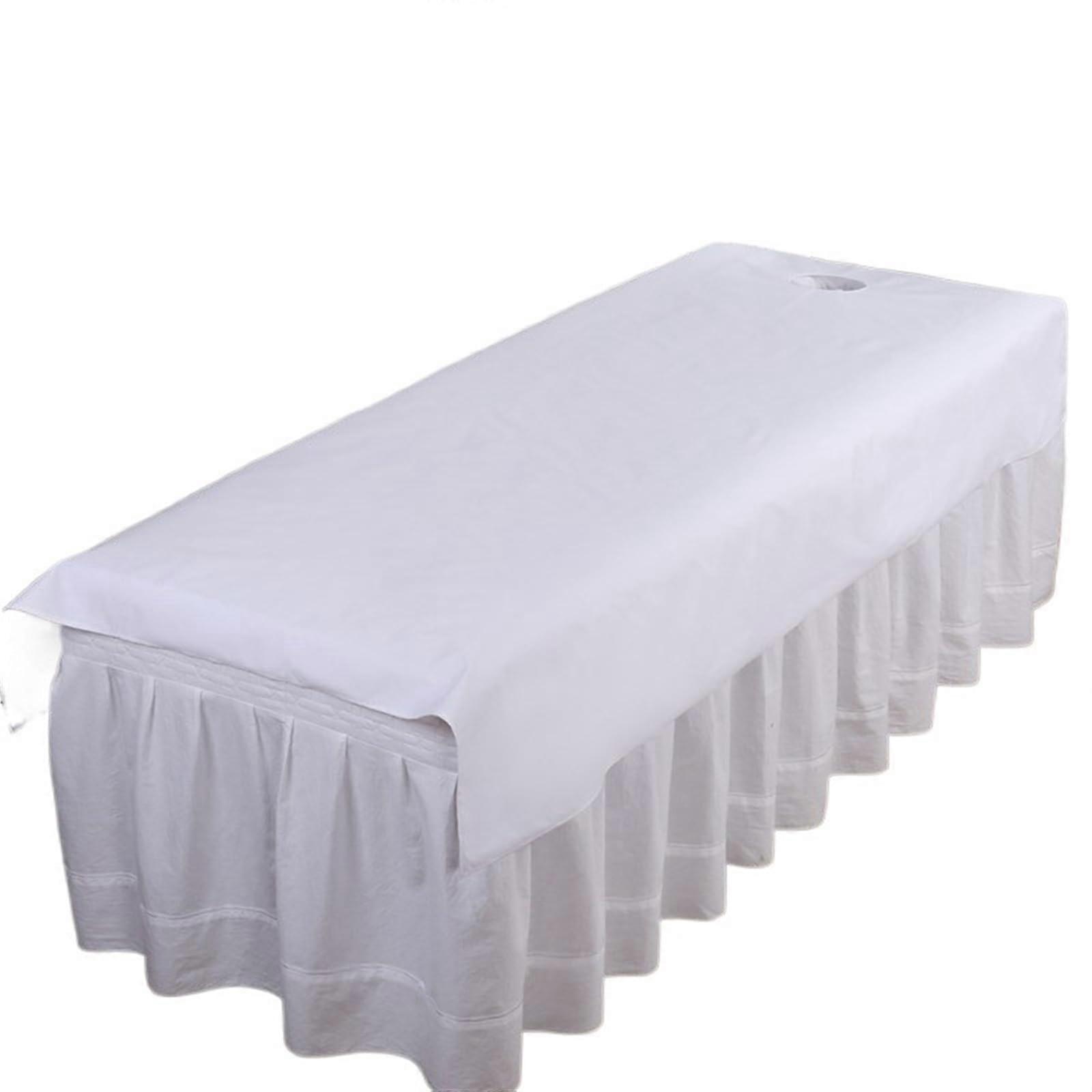 Massage table cover, waterproof, washable, breathable (White, 75x200cm with Hole)