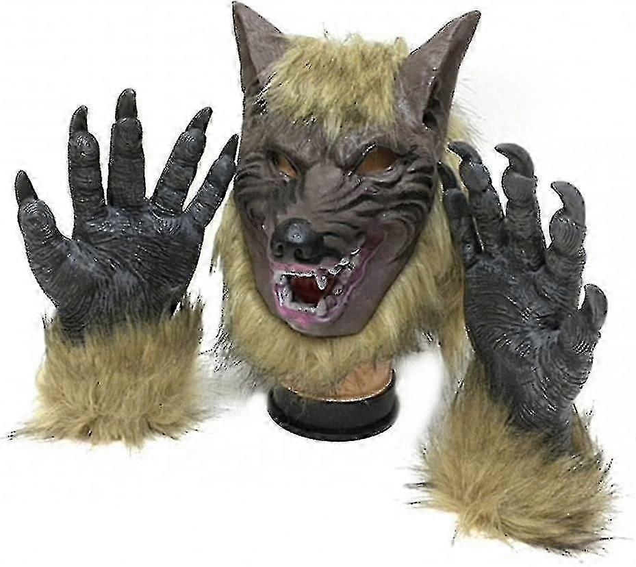 ハロウィンのための人狼の衣装ウルフ爪手袋とヘッドマスク、コスプレコスチュームパーティー