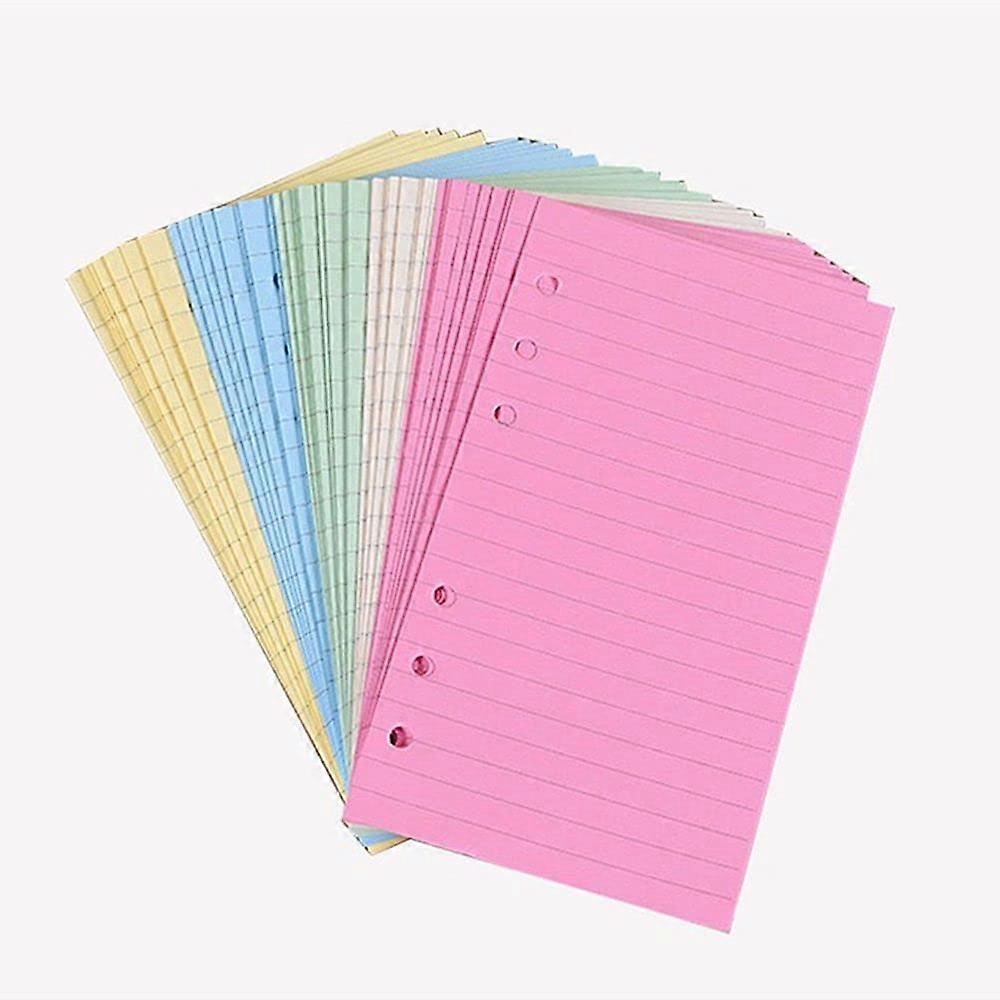 Colourful 6Hole Lined Refills for A5 6Ring Folders (50 Sheets)
