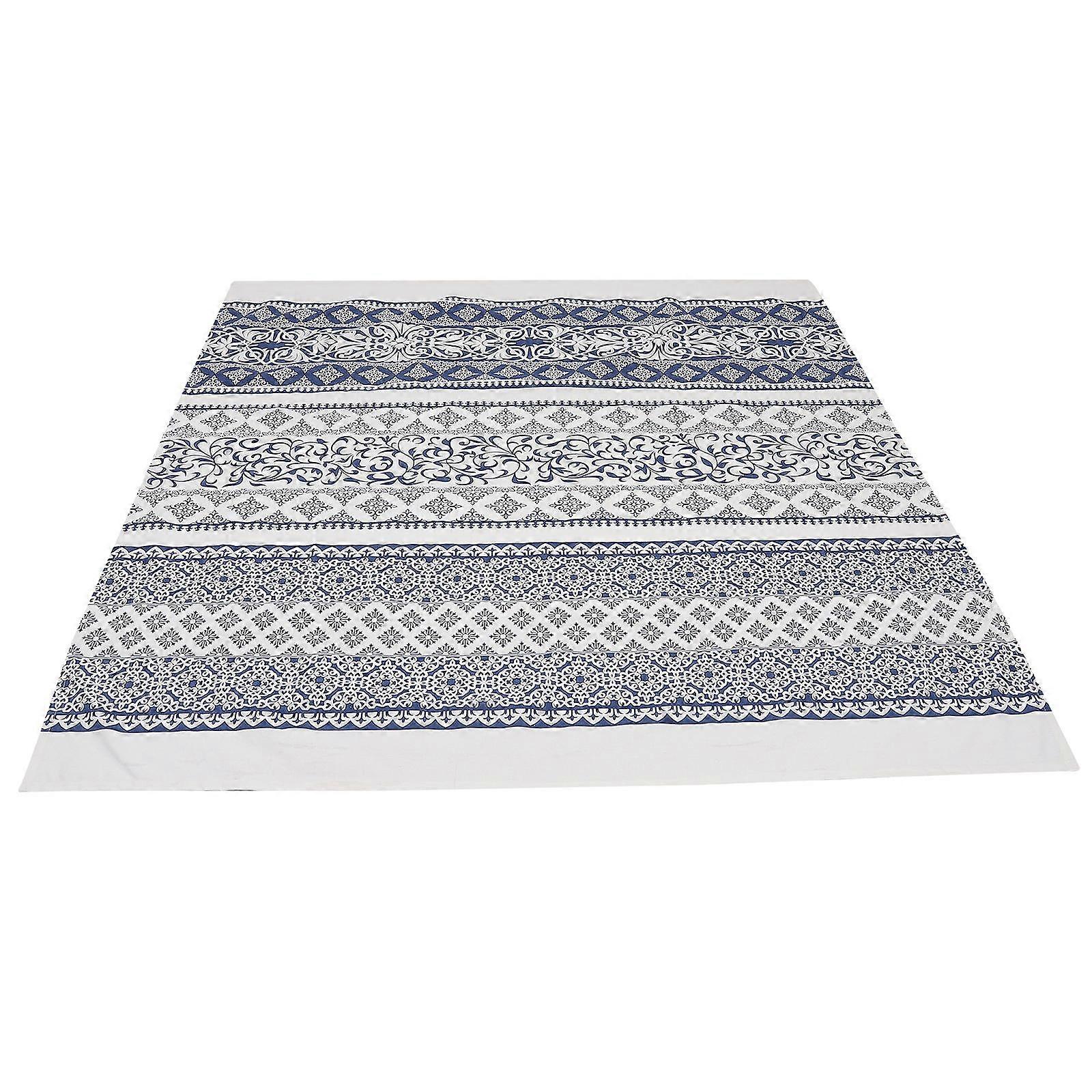 Dining Table Cloth Linen Rectangular Tablecloth Indoor Dining Blue 160x140cm Wrinkle Resistant 1Pack