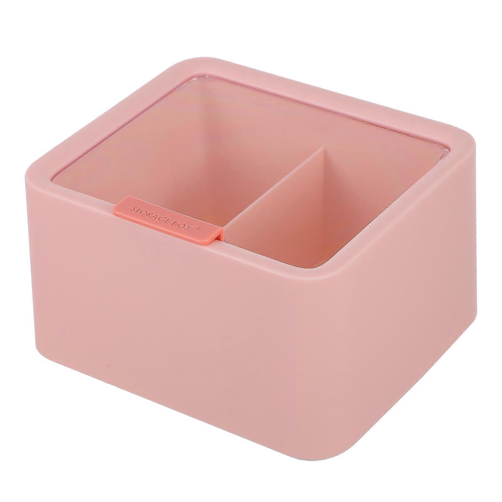 Pink Cotton Swabs Organizer for Storage Use with Visible Cotton Pad Dispenser