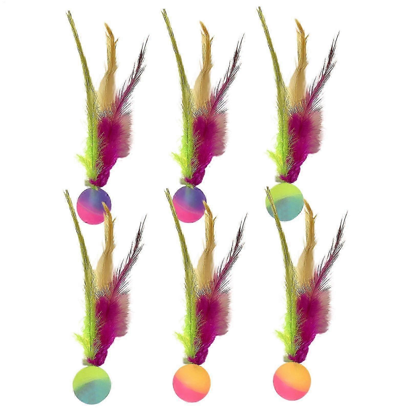 Creative feather balls for cats, elastic cat balls, inflatable balls, elastic kitten rolling toys, interactive toys for exercise