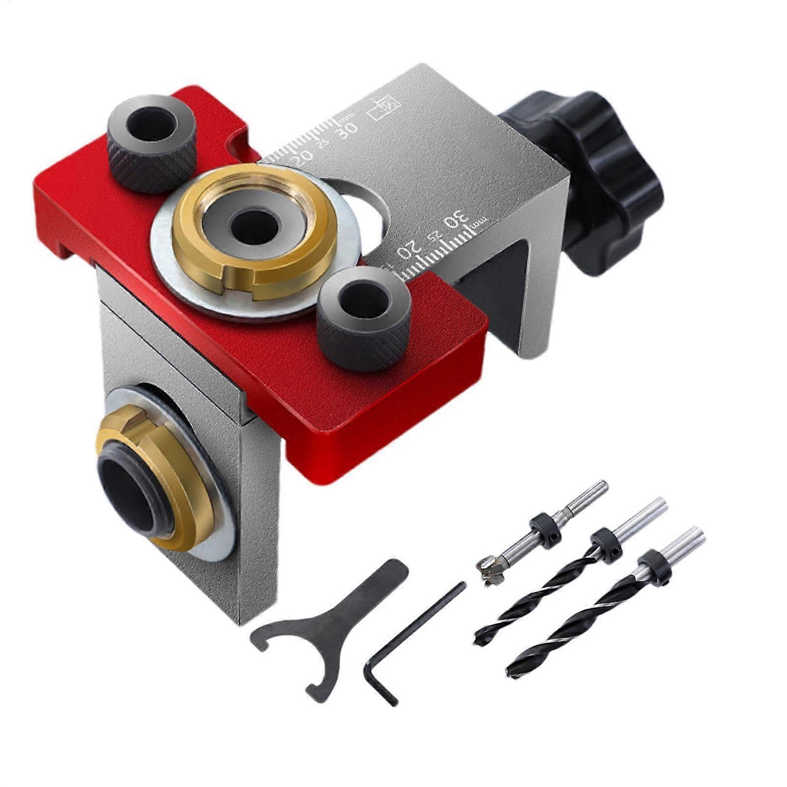 Woodworking Drill, Adjustable Doweling Jig for Straight Holes, Carbon Steel Locator Guide for Furniture Projects
