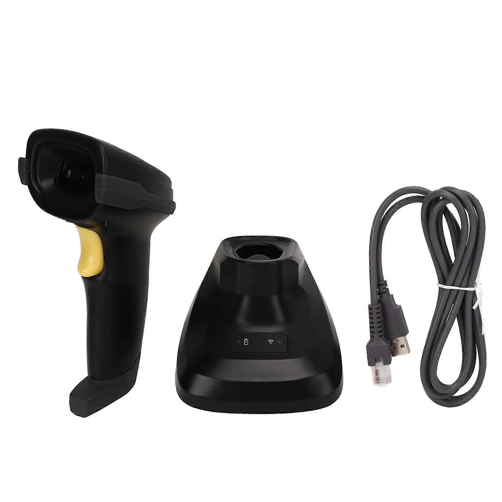 2D Barcode Scanner Bluetooth 2.4G Wireless Handheld Barcode Scanner with Charging Receiving Base for Store Supermarket