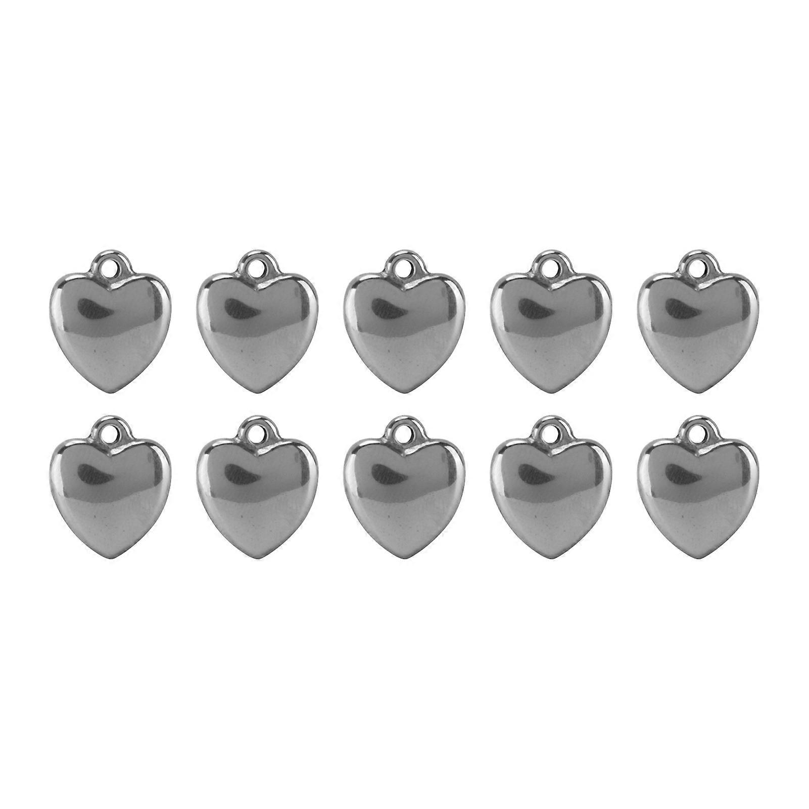 10 قطع قلادات القلب DIY الفولاذ المقاوم للصدأ الخوخ القلب الخرز على شكل أقراط قلادات أساور خلخال الحرف اليدوية