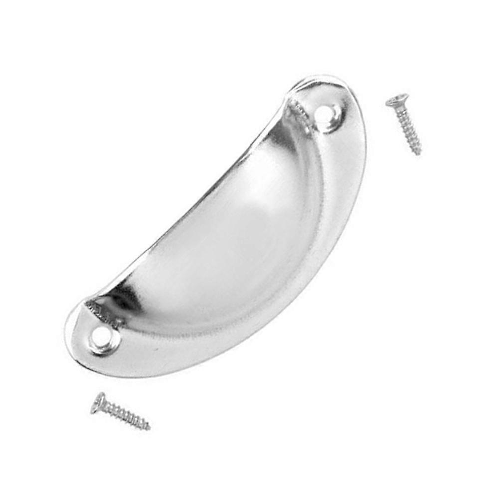 Retro Wardrobe Handle Semicircle Iron Drawer Pulls Silver 20Pack