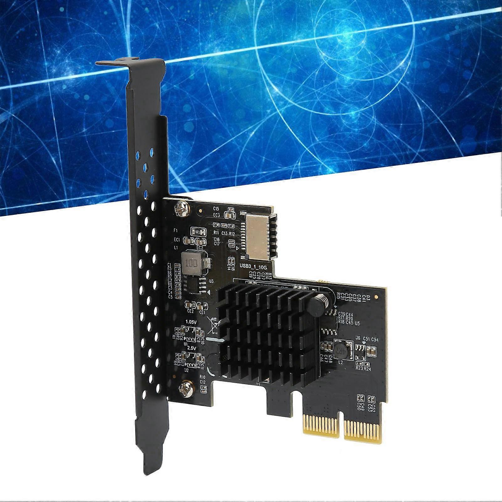 USB3.2 Type E Front Panel Internal Expansion Card 20PIN 10Gbps USB3.2 Type E Adapter Card for Desktop PC Interface to The Right PCI E 2X 