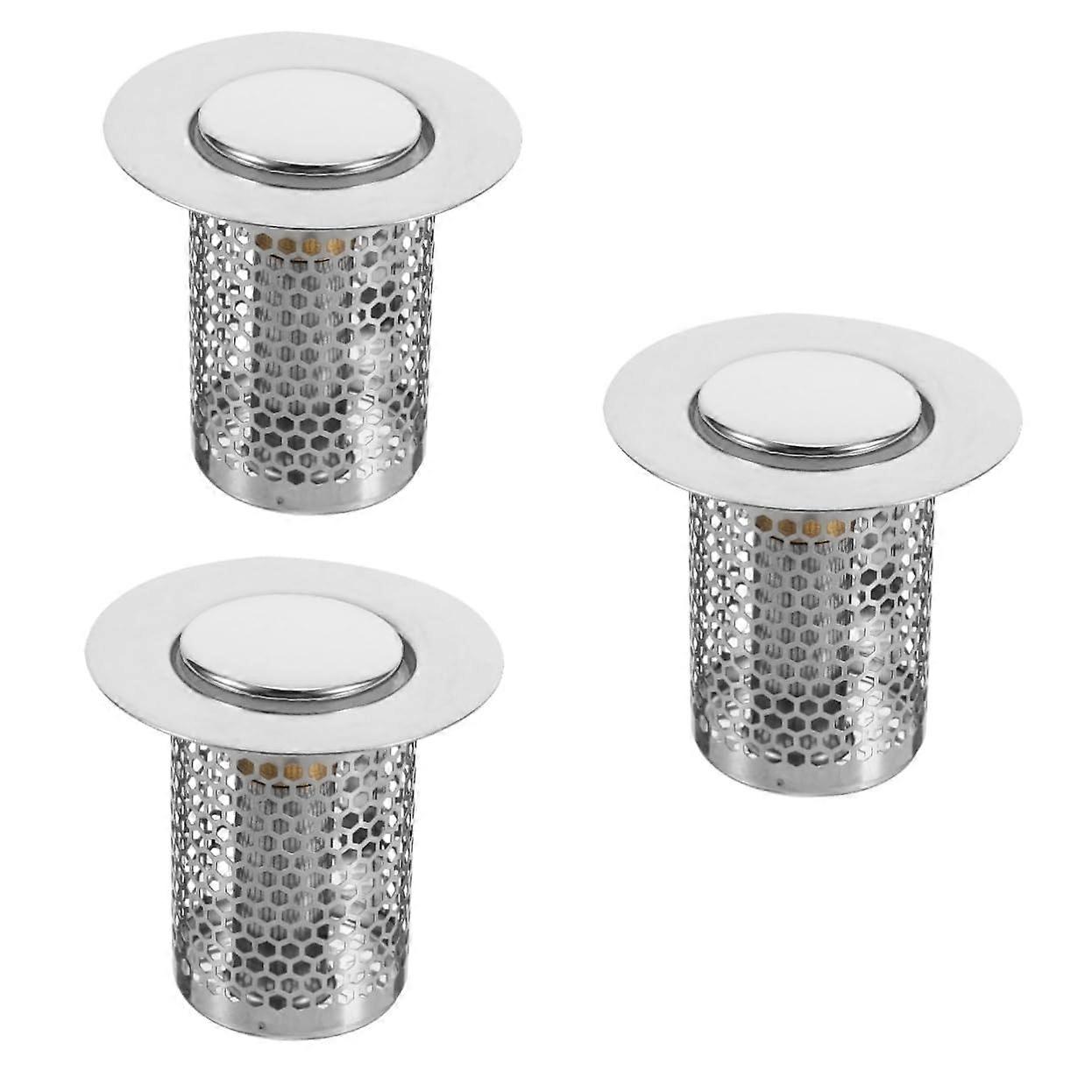 3 pieces wash basin drain stoppers with spring mechanism, sturdy and practical