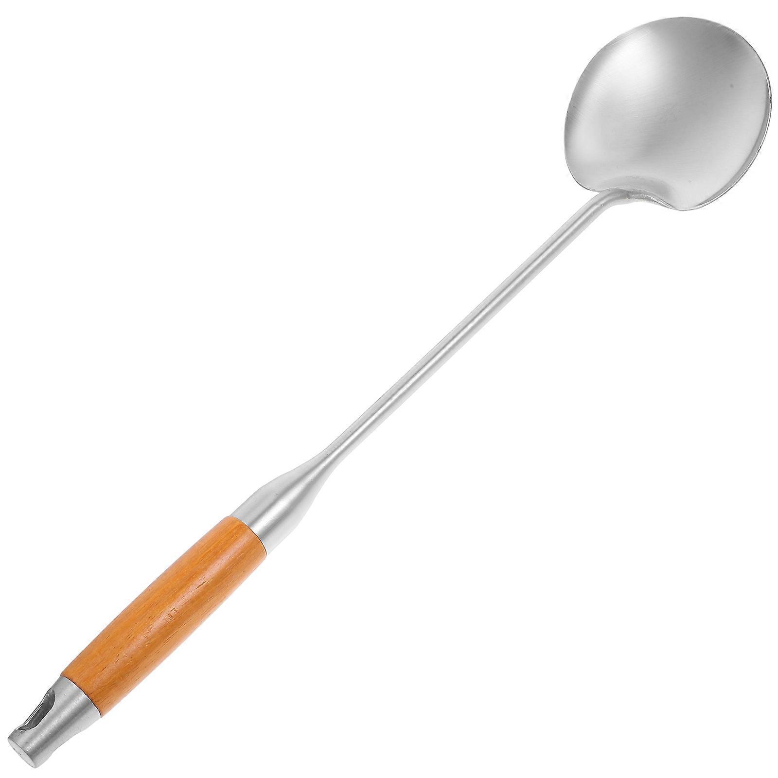 Here's a refined and professional product description for your heat resistant wok cooking turner:
**Heat Resistant Wok Turner with Wooden Handle