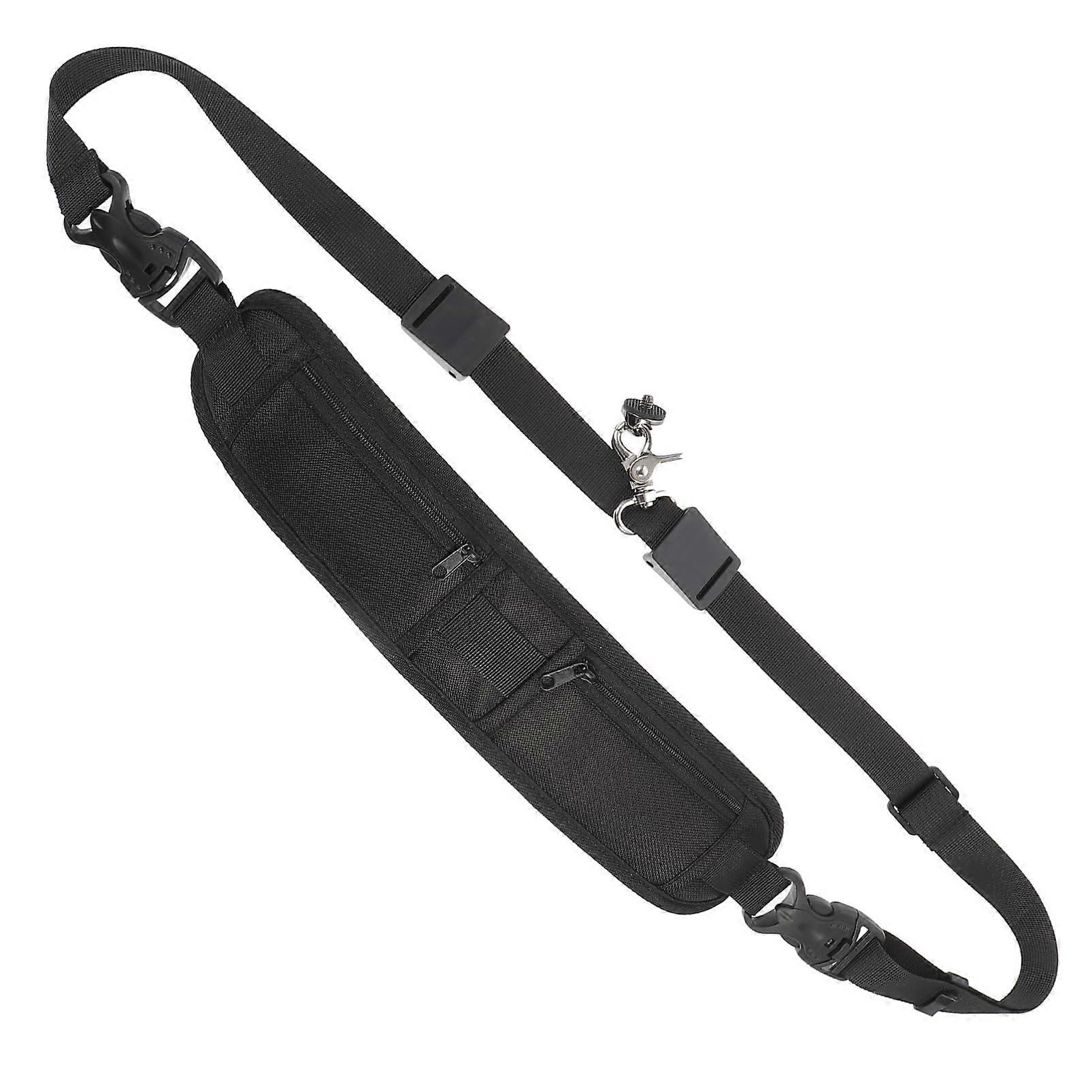 Adjustable Nylon Camera Strap With Double Zipper And Small Pockets For DSLR Cameras Breathable Design Comfortable Fit