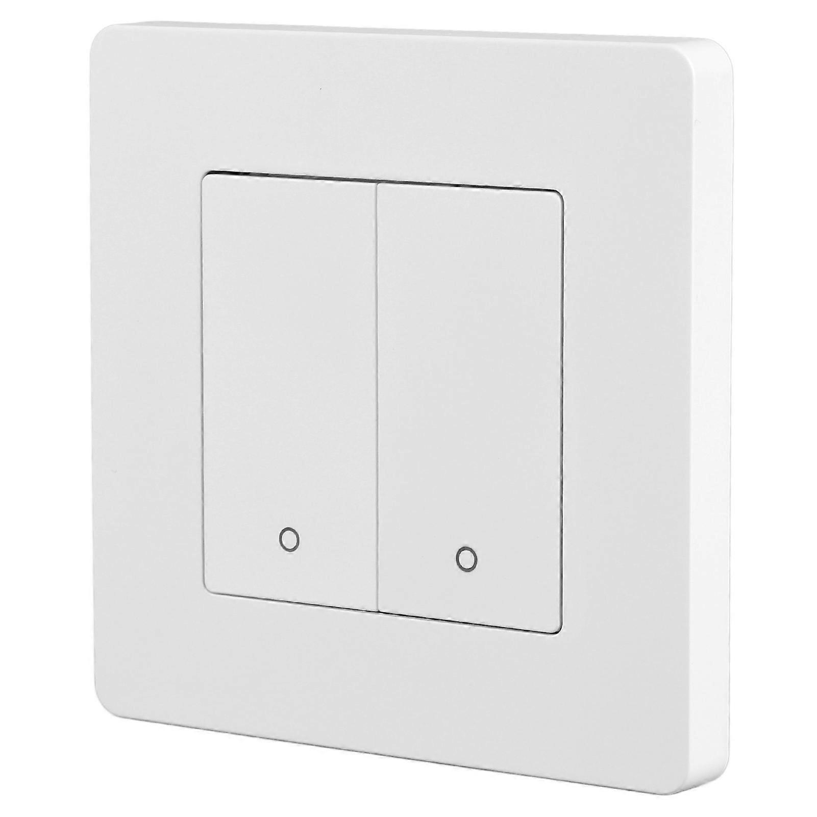 Smart Light Switch for Zigbee 2 Gang Timing Dimming Reverse Dual Control Smart Switch Panel AC100‑240V White 