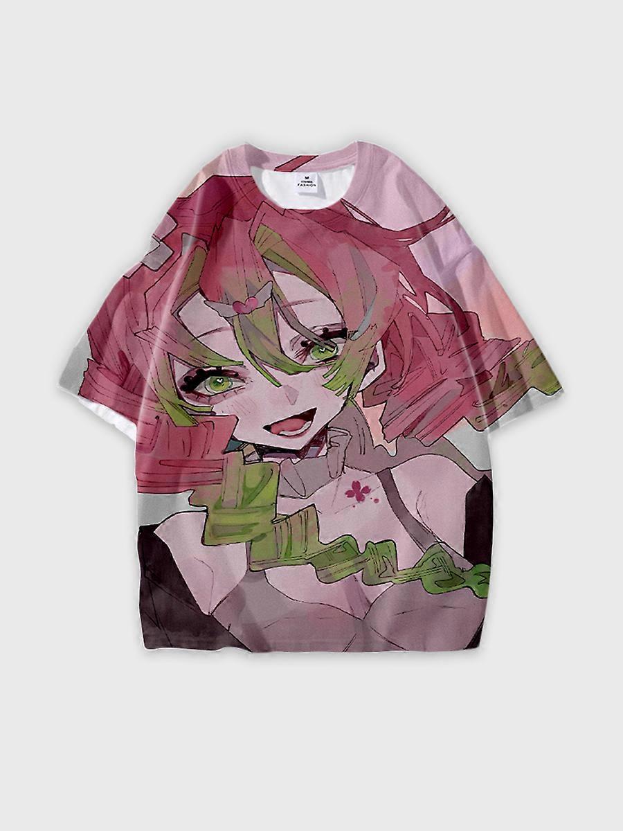 T-shirt round neck Character Pattern loose short sleeve P2104