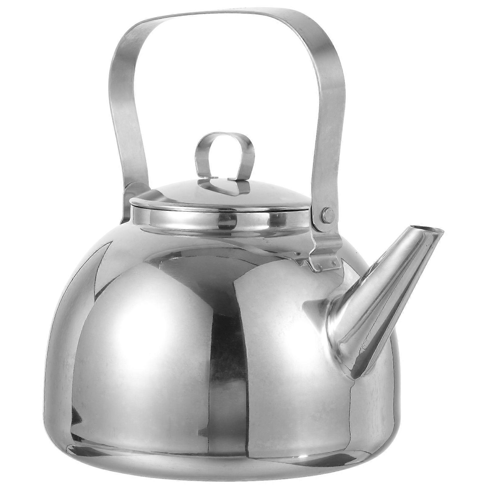 Induction Compatible Kettle Large Capacity For Cooking Tea Making Modern Design Silver 1Pack