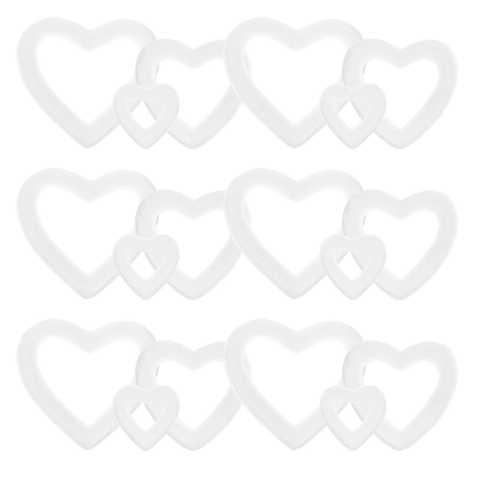 18Pcs Blank Foam Shapes For Crafting Heart Shape Decoration Perfect For Home Decor On Valentine's Day 11.00X11.00X2.20cm