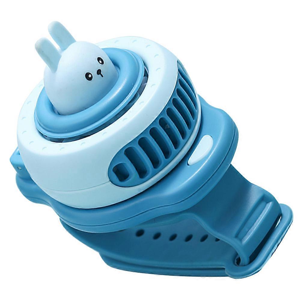 Creative Cartoon Watch Fan For Kids With Comfortable Cooling Function In Mini Blue Color 1Set