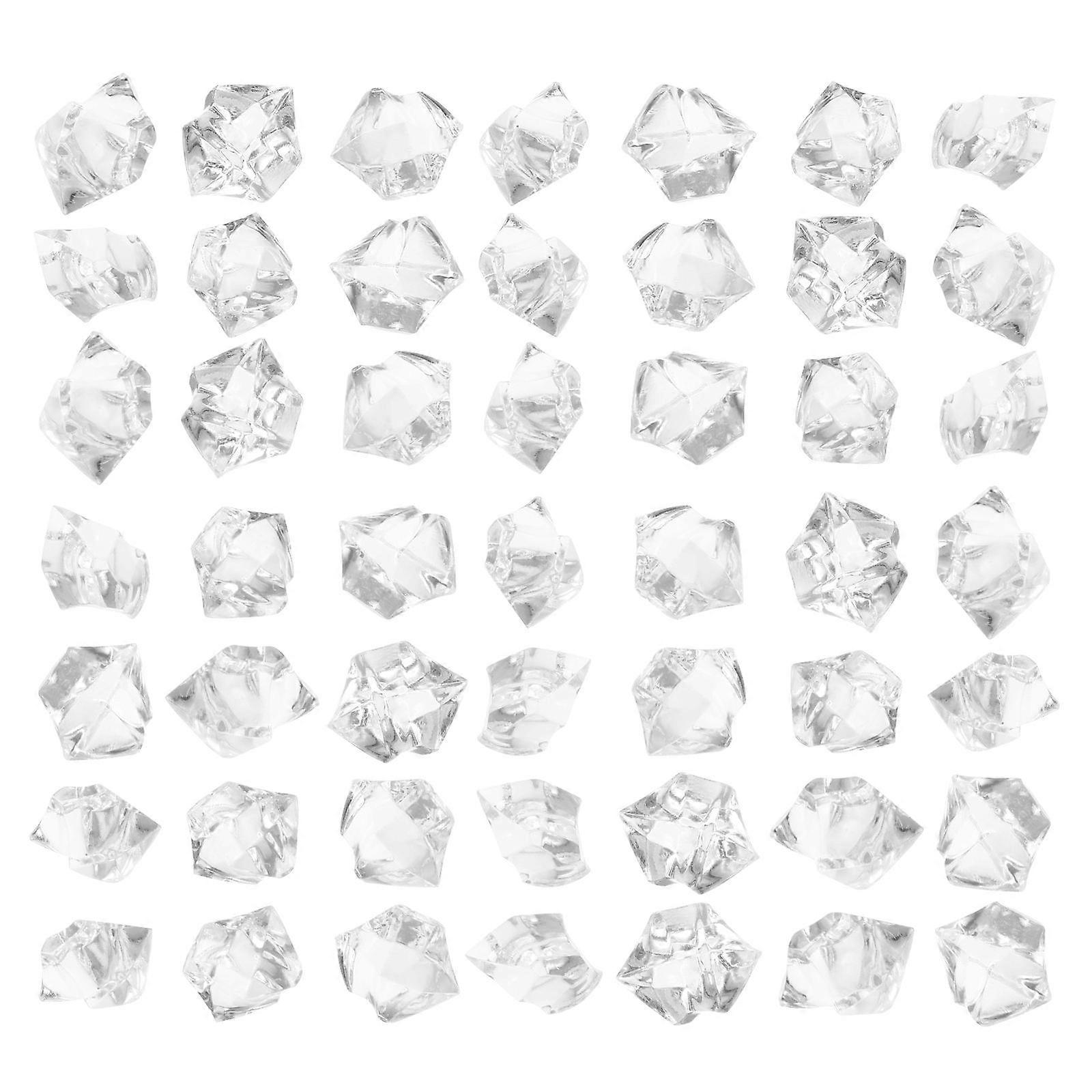 Artificial Ice Cubes 600Pcs Clear Faux Ice Stones Designed For Ornaments Decorations And Special Occasions