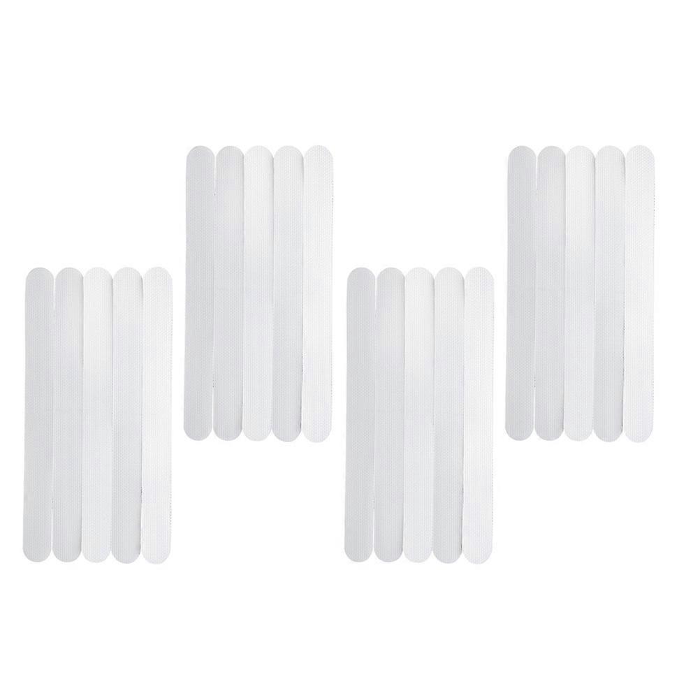 Waterproof Anti-slip Strips for Bathing Floor Shower Tiles 4 Sets White PVC