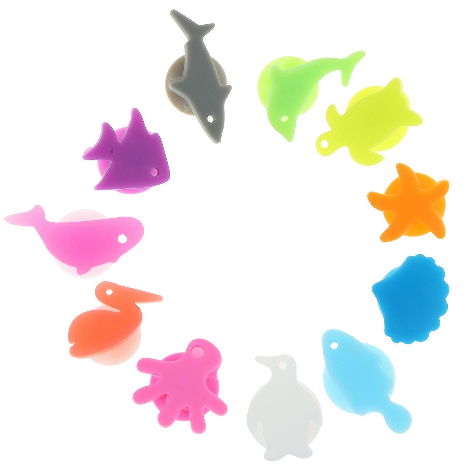 24pcs Silicone Wine Glass Markers for Cup Identification with Suction Cups Assorted Colors