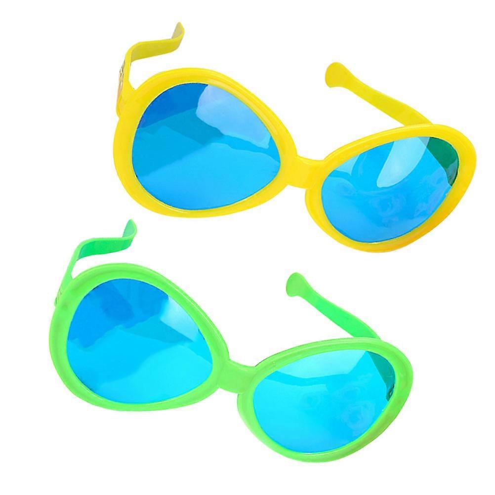 2Pcs Oversized Plastic Sunglasses for Party Decorative Use with Random Color