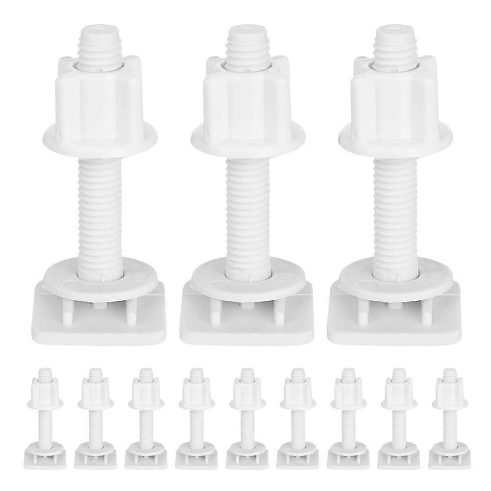 20pcs Toilet Seat Bolts Kit with Plastic Nuts and Washers – Concealed Design Fastening Fixings for Stable Installation & Easy Detachment – Durable