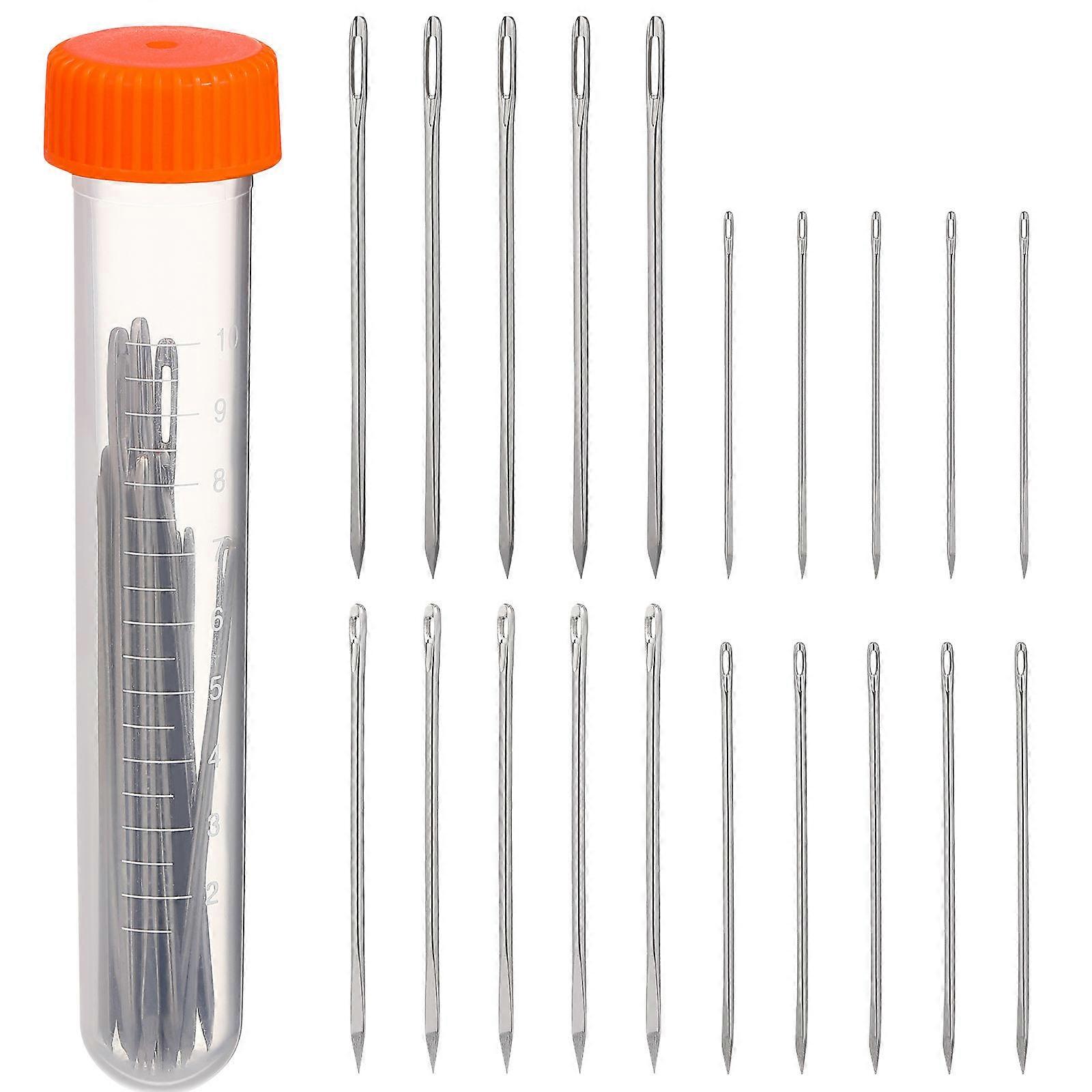 Needles for Sewing Projects with Durable Stainless Steel and Easy Storage Bottle 0.86*44/1.25*52/1.63*58/1.83*70mm