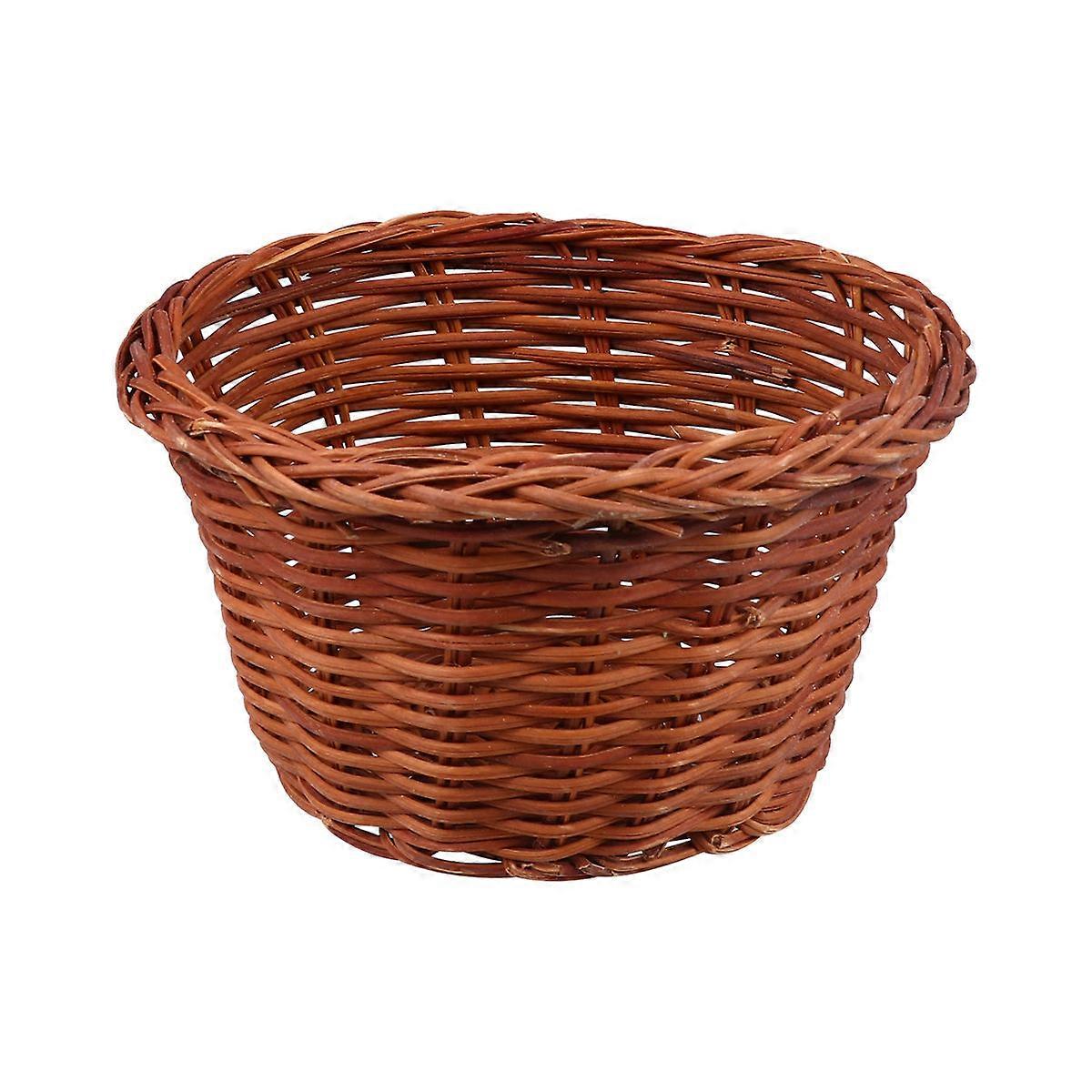 Round Mini Basket Weaving Easter Storage Holder Handcrafted Ornament for Easter Party Decor