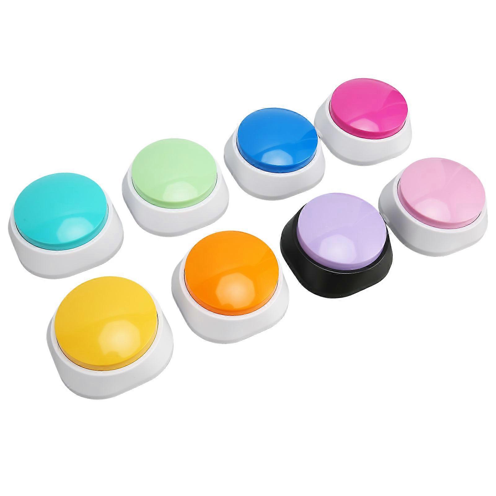 8Pcs Dog Buttons Assorted Colors 30s Recording Battery Powered Safe Durable ABS Dog Talk Buttons for Cat Pet Training 