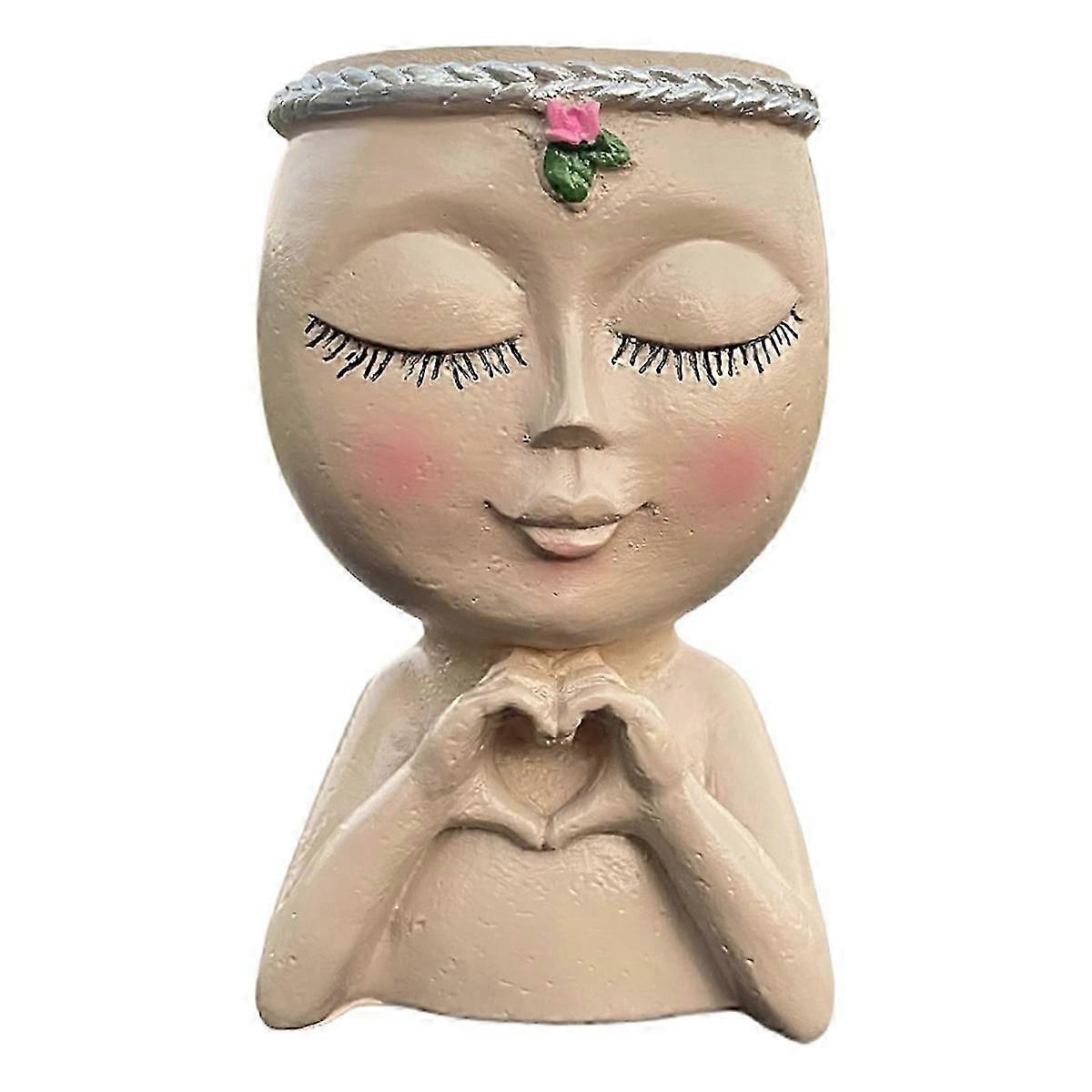 Face Planter Resin Cute Planter Decorative Unique Plant Pots Succulent Flower Face Planter Pots Face