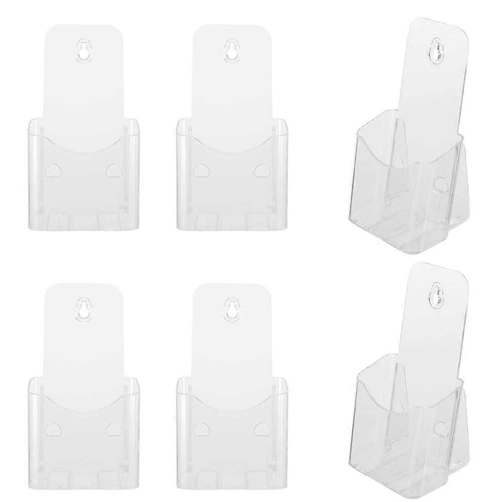 Clear Acrylic Brochure Holders for Display Use Stable Durable Lightweight Portable 6pcs