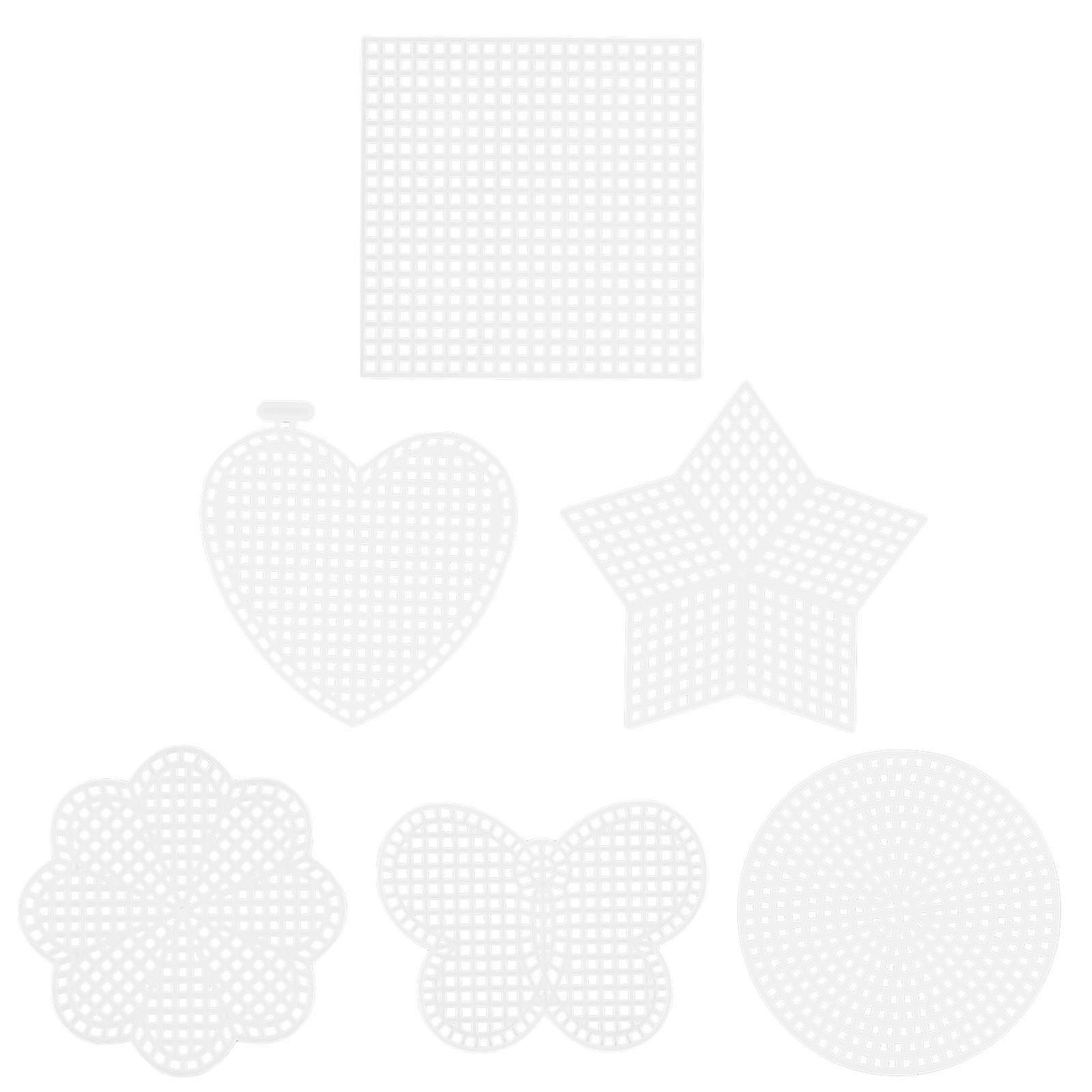White Plastic Crochet Knitting Sheets for Decoration 6pcs Crafting Quilting Mesh Sheets