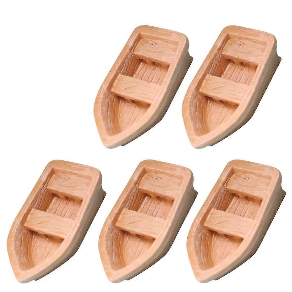 Small Sailboat Ornaments Micro Landscape Decor Gifting Boat Shape 5Set