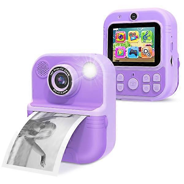 Digital Camera Instant Photo Camera With Printing Paper Purple