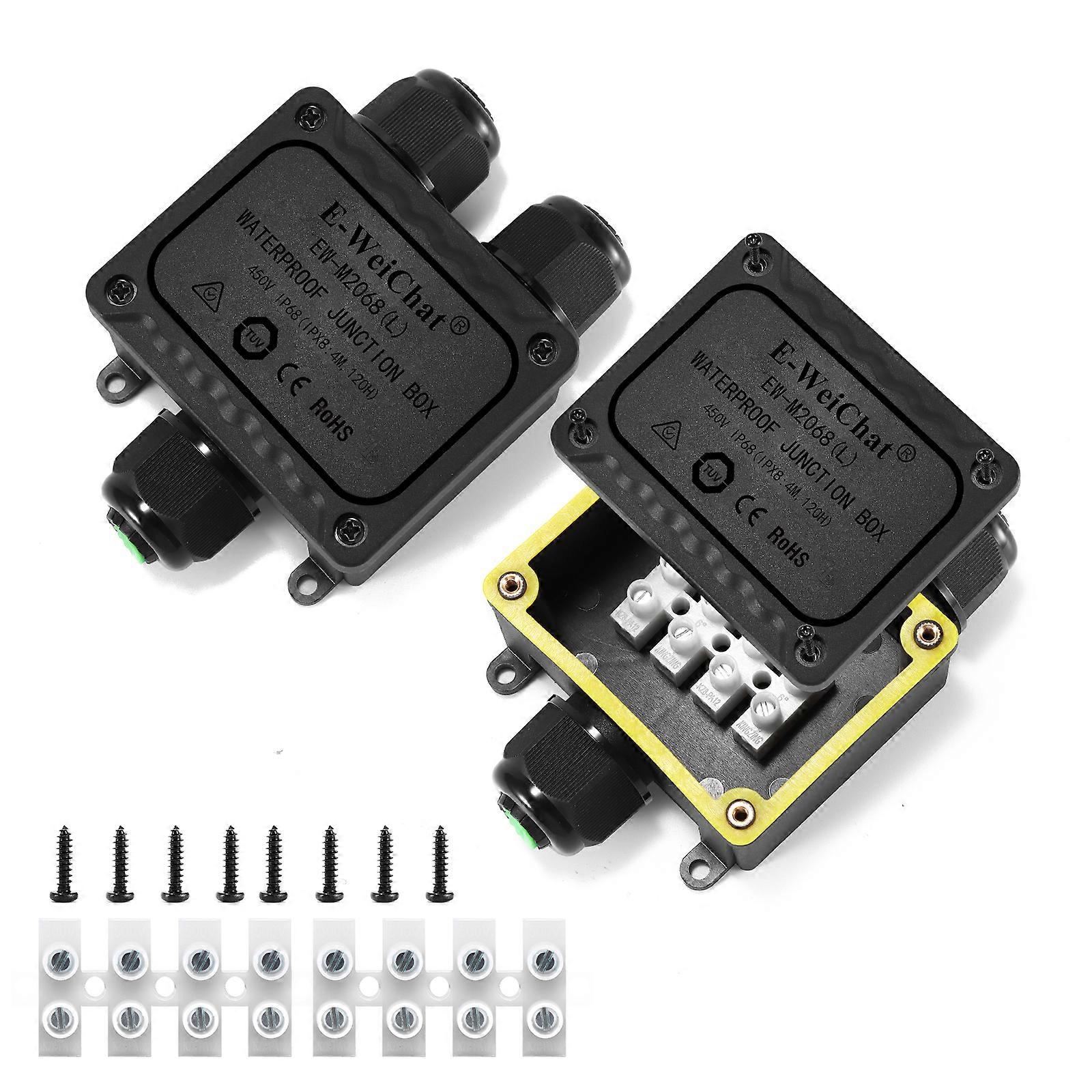 Y-Type Cable Junction Box Wire Size: 5-9mm 4-Pack