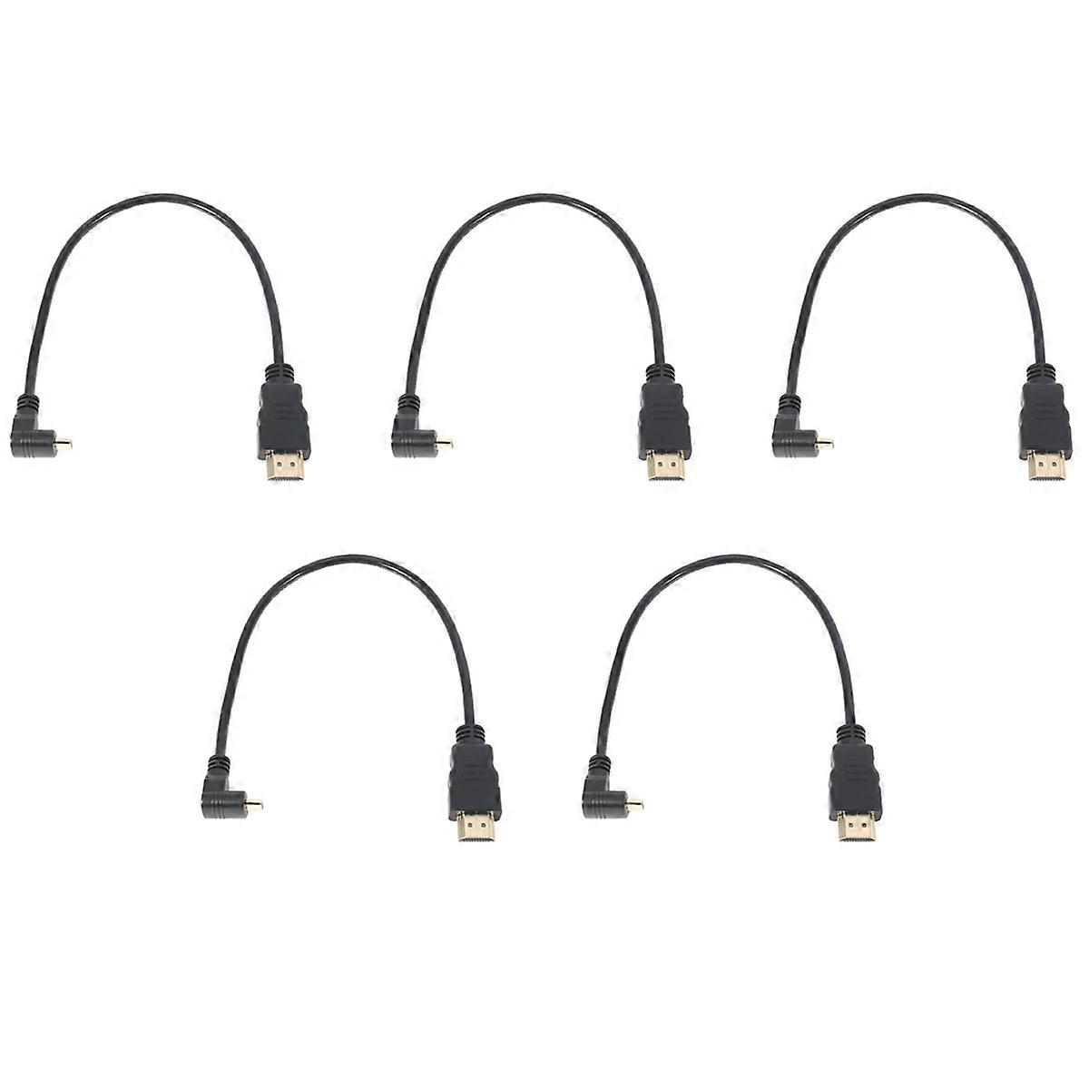30cm Micro- Right Angle Male to Male (90 Degrees) - Supports 4k
