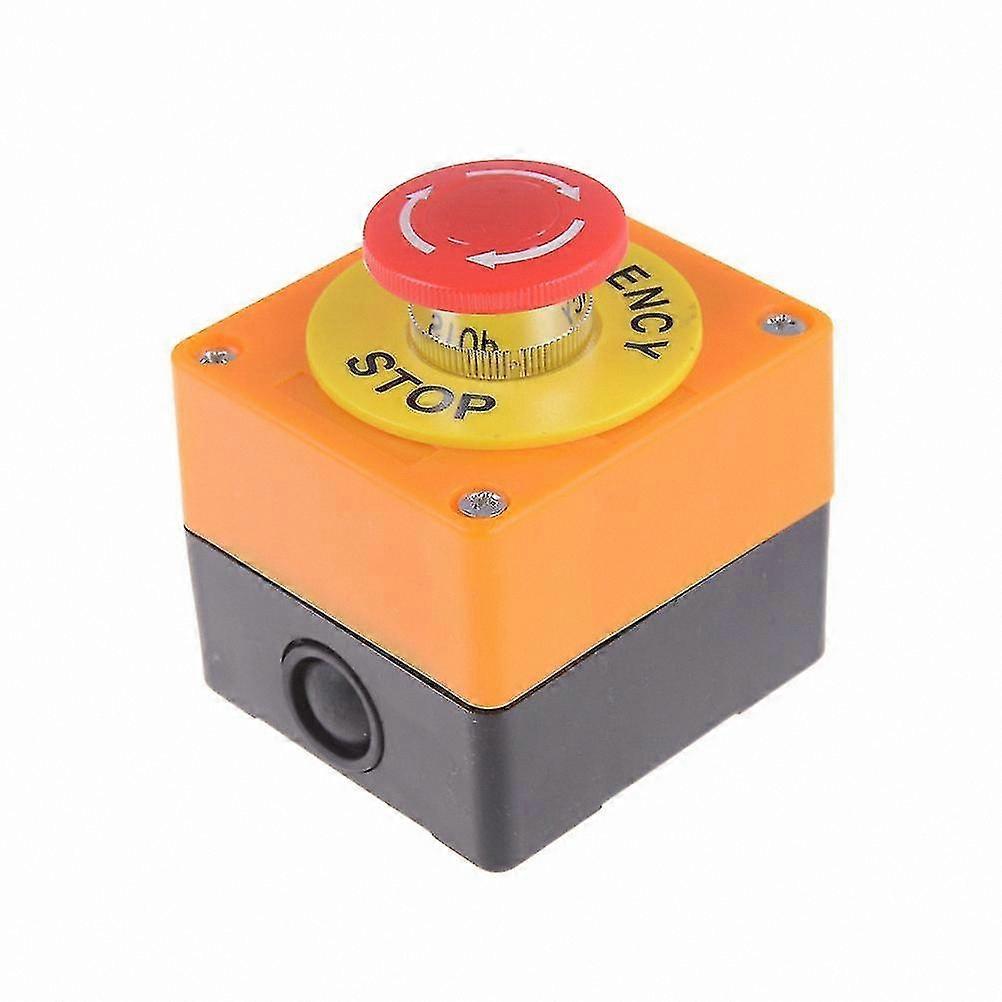 Emergency Stop Push Button Switch with Red Sign Mushroom Head 1NO 1NC