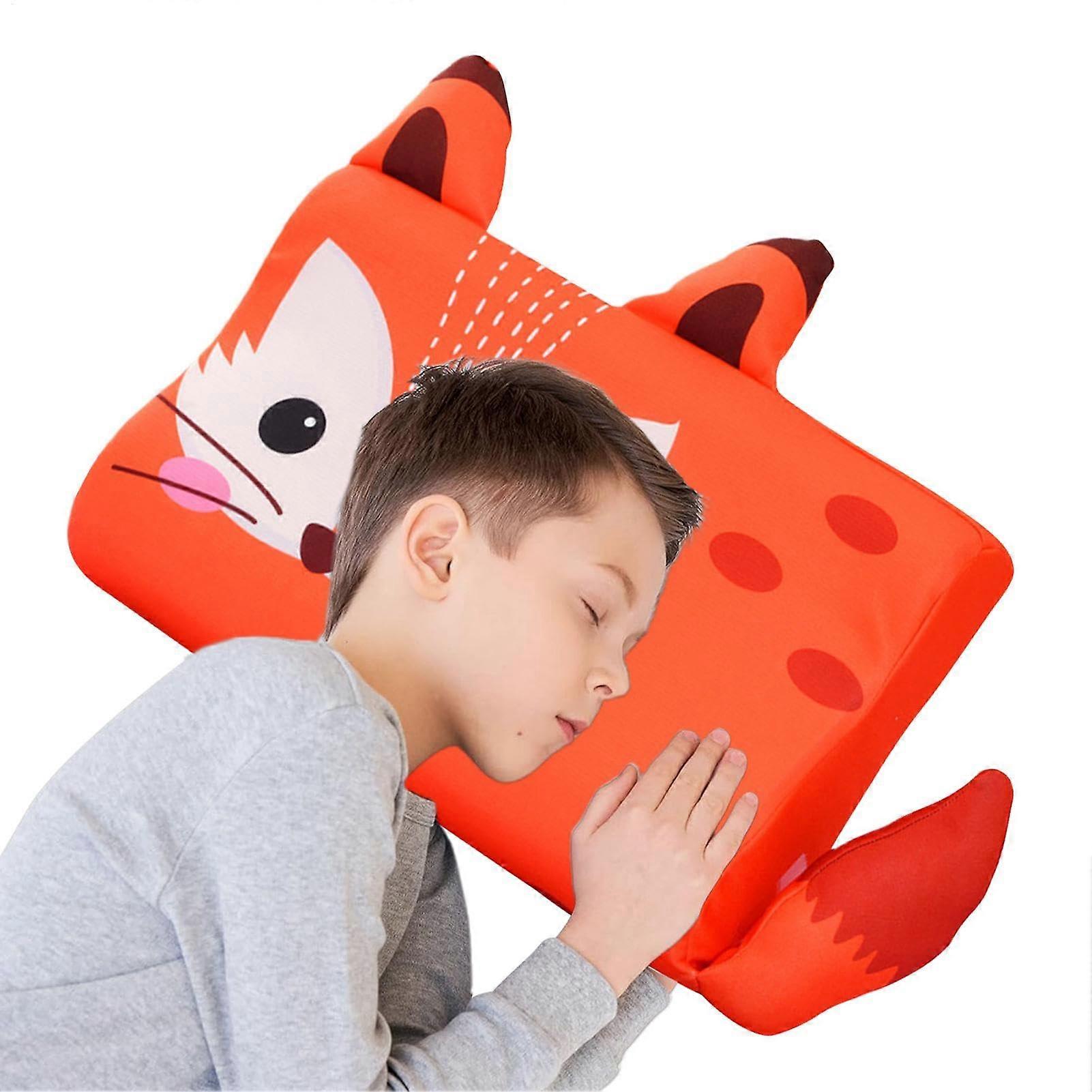 Neck Pillow Soft Foam Cartoon, Ergonomic Cooling Orthopaedic Pillow for Children Cute Fox