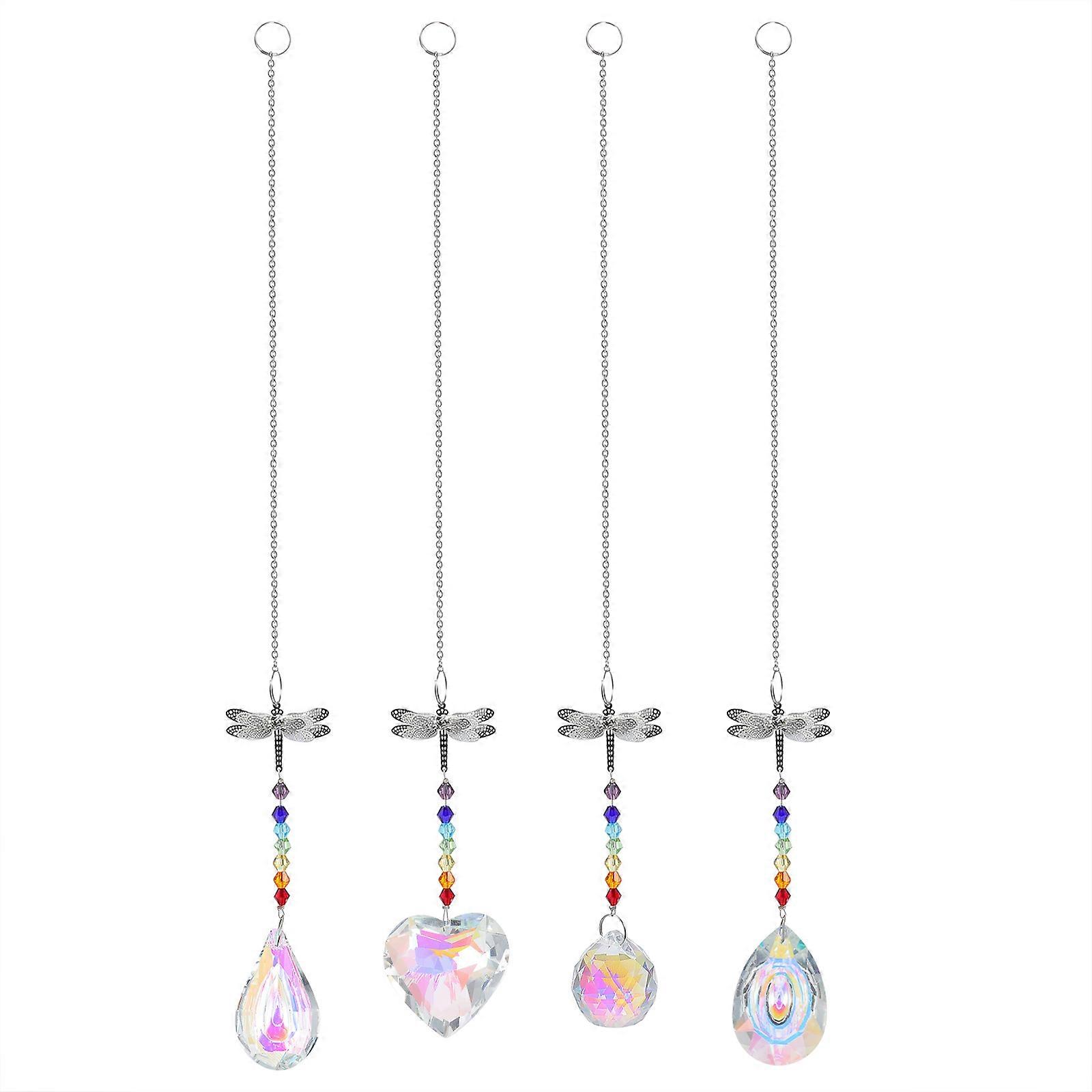 Ceiling Fan Chain Extension Decoration Light Reflection Crystal Design Home Decoration 31x5cm 4Pcs