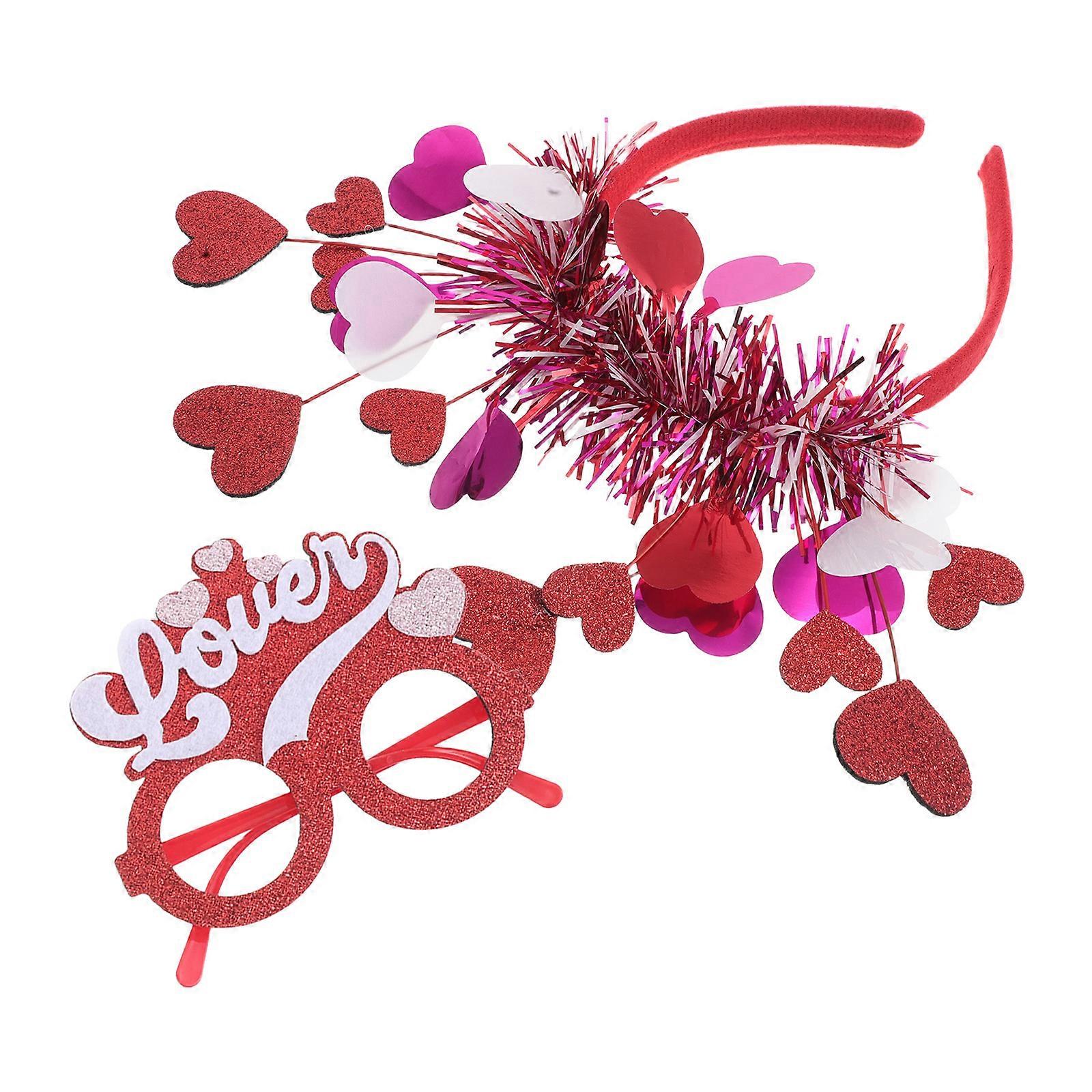 Charming Heart Headband and Glasses Set for Unique Celebrations