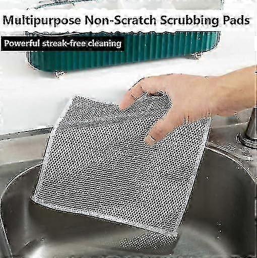 Non-Scratch Wire Dishcloth for Wet and Dry Use, Multi-Purpose Kitchen Cleaning Towels