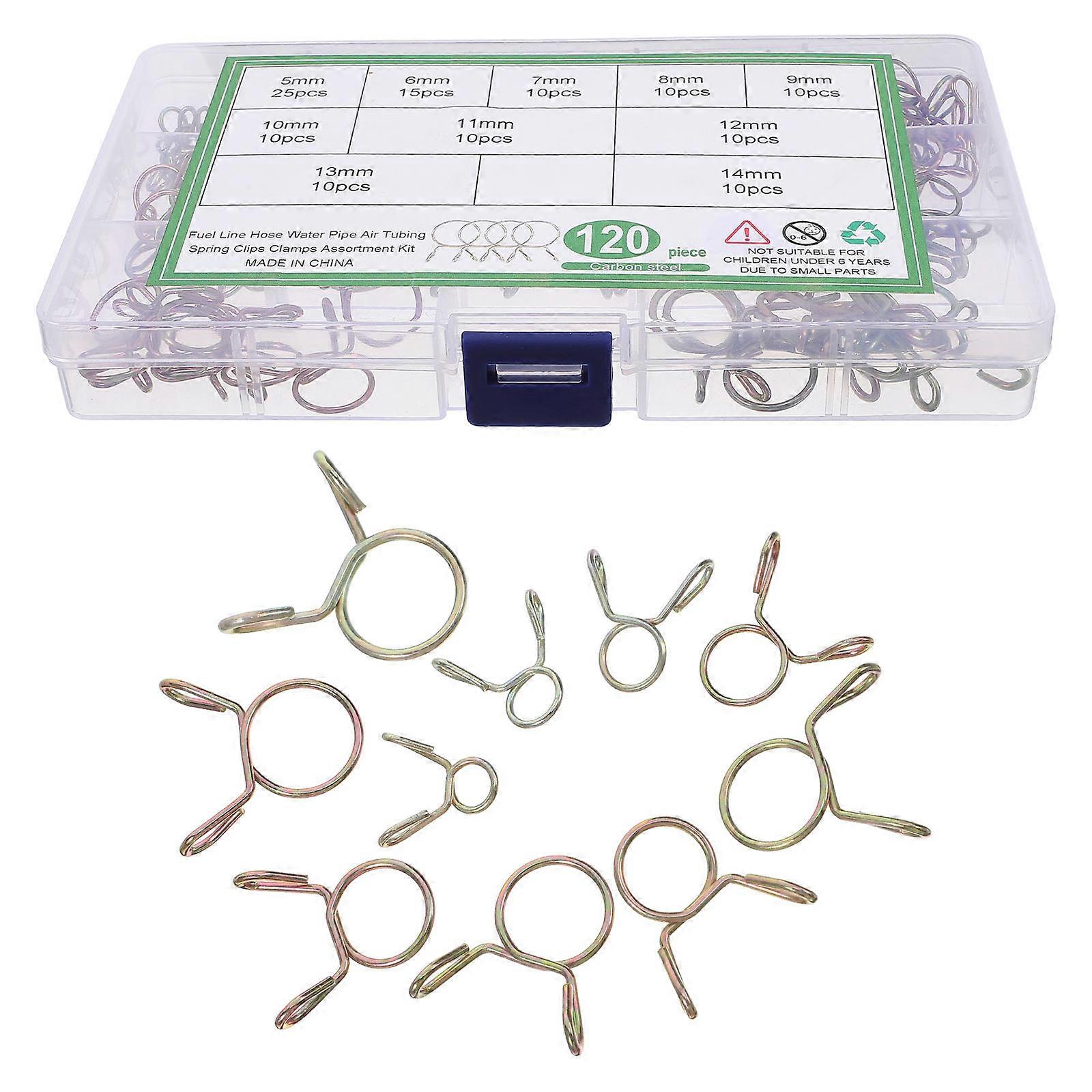 Fuel Line Clamps Set with Strong Clamping Force for Home Use Zinc Multi 120pcs