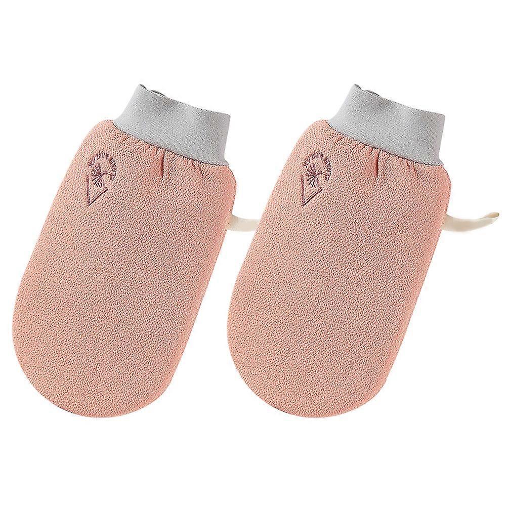 Exfoliating Bath Gloves Double Sided, Non Slip Shower Mitts for Body & Back Cleansing, Comfortable Spa Quality Mitts for Home & Travel Use