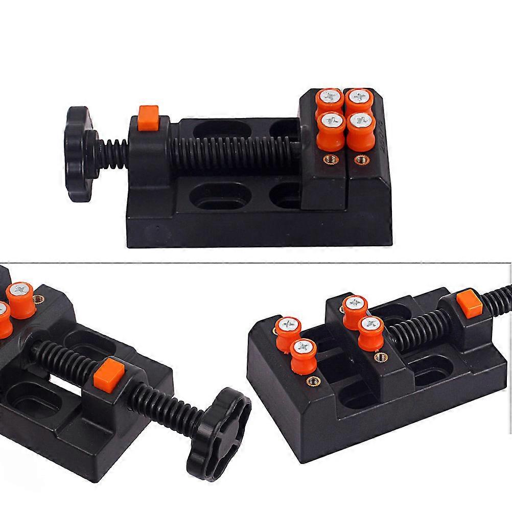 Mini Drill Press Vise Clamp for Fixing with Adjustable Jaws Bench Plastic