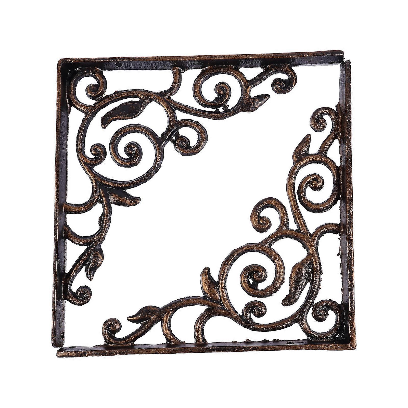 Wall Mounted Rack Support 2Pcs Triangle Shelves Support Golden Color For Easy Installation In General Spaces