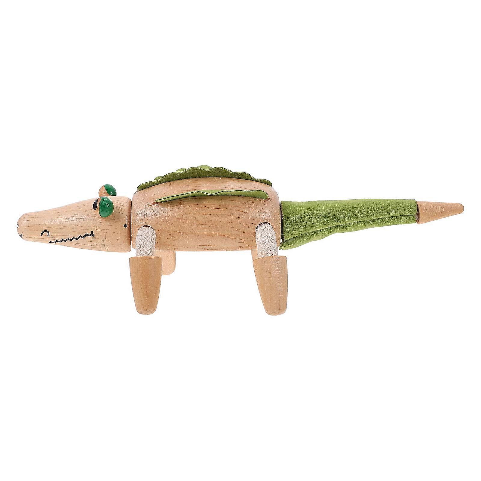 子供のための創造的な子供部屋の装飾木製のワニの形のおもちゃのフィギュア屋内屋外装飾アソートカラー1Pc