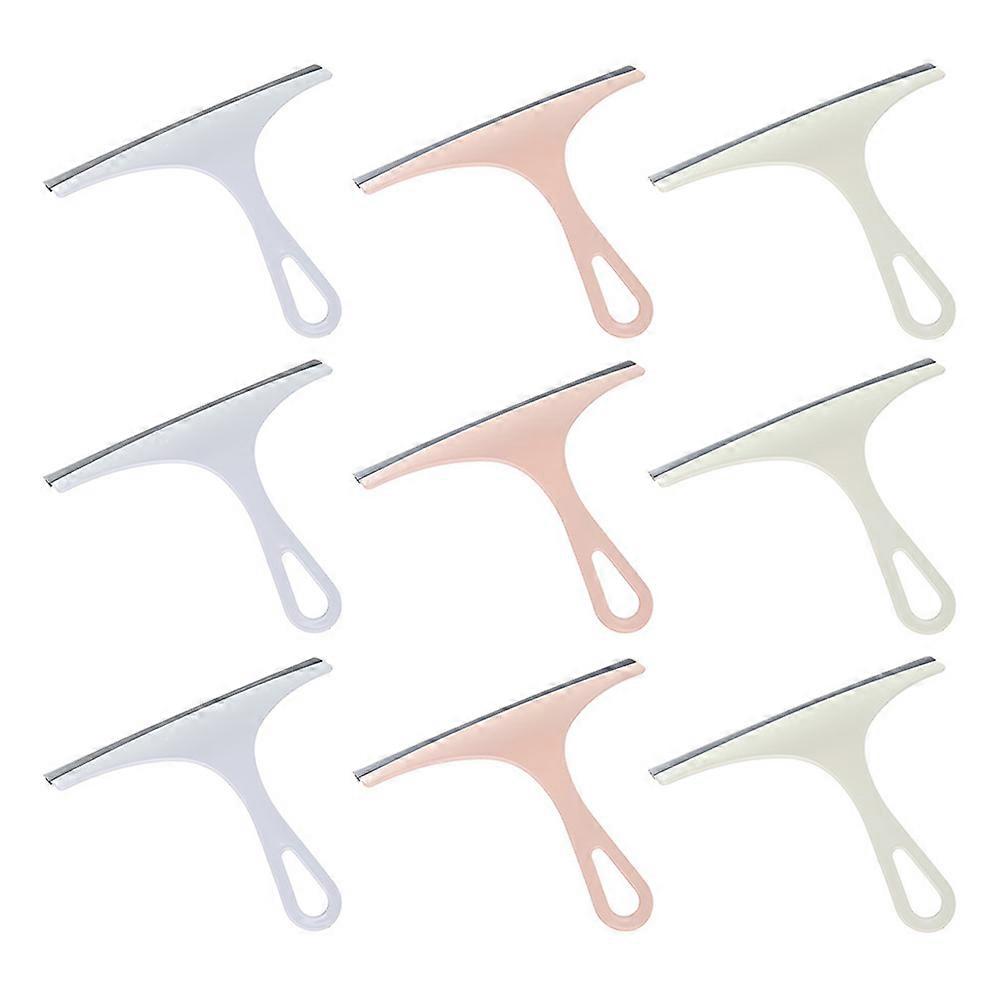 9pcs Glass Wiper Set with Ergonomic Handle   Multi Purpose Window Squeegees for Car, Mirror & Shower Cleaning   Assorted Nordic Blue, Green & Pink