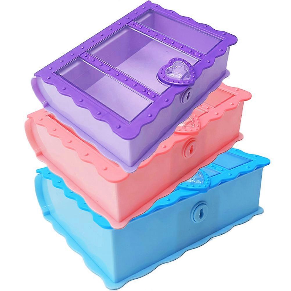 Adorable Book Shaped Storage Box with Lock for Packaging Made of Plastic Assorted Color