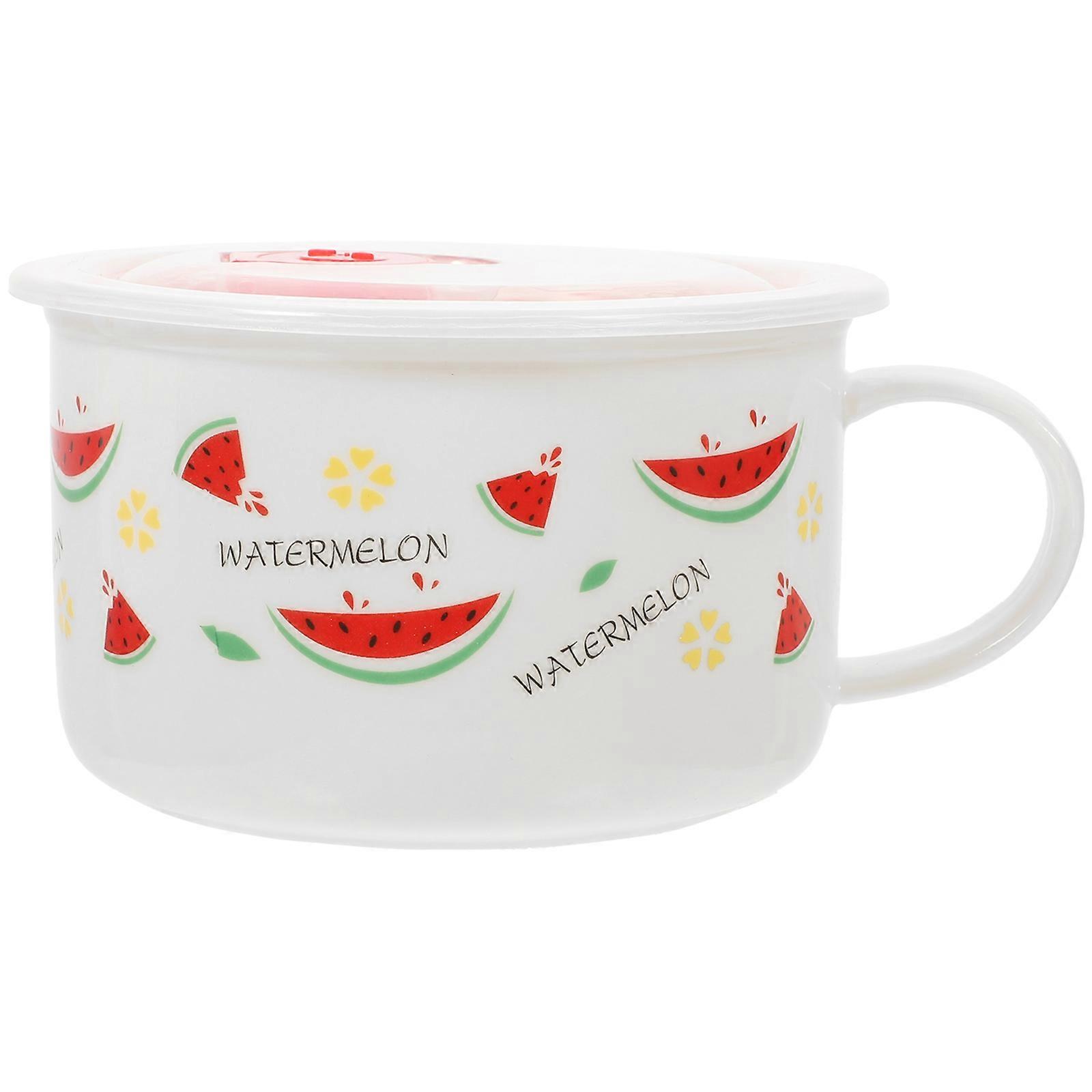 Compact Soup Bowl With Lid Instant Ramen Bowl Elegant Scratch Resistant Home Users 1Set