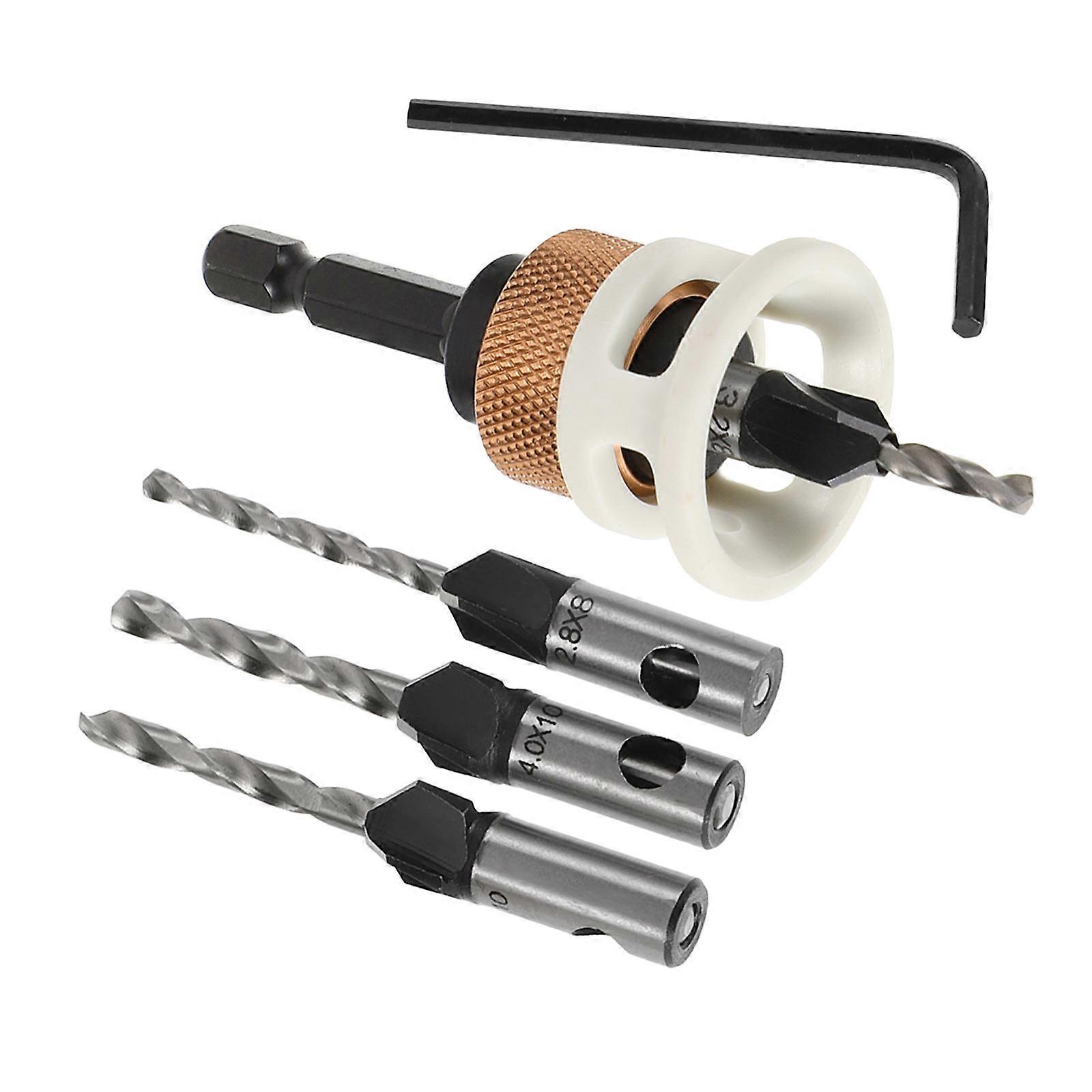 6pcs Adjustable Depth Countersink Drill Bit Set For Woodworking Precise Drilling And Hidden Screw Installation