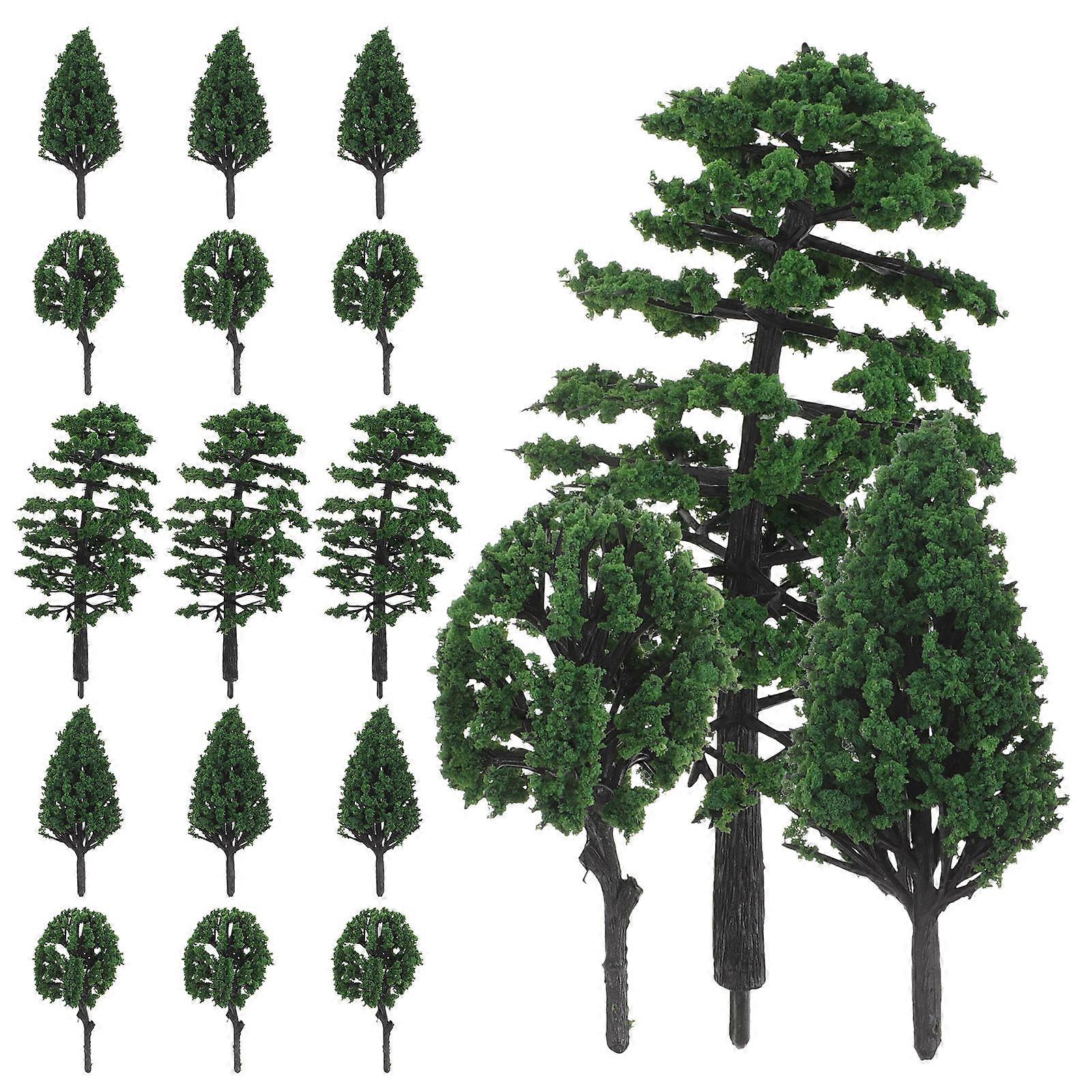 25pcs Mini Scenery Trees Set for Model Railroads & Fairy Gardens – Realistic Greenery Craft Trees for DIY Train Scenery, Durable & Compact Landscape